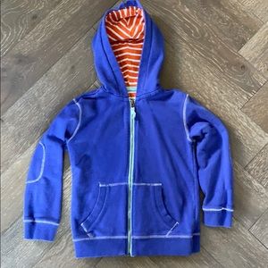 Mini Boden Zip Up Hoodie, size 6-7